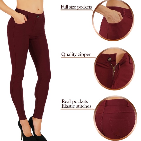 Yelete Pants - Women's Jean Look Buttery Soft Jeggings 01